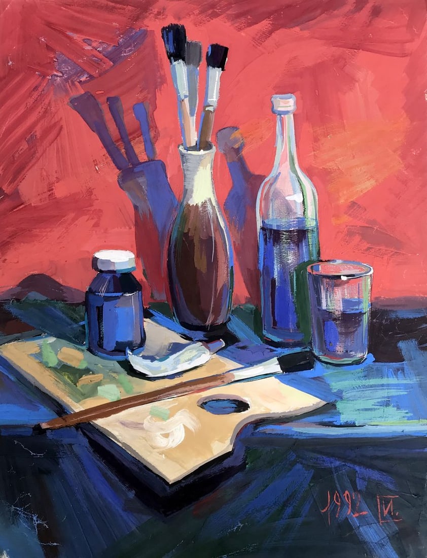 Acrylic painting Artist's table Solodovnikov I. B. (1 of 11)