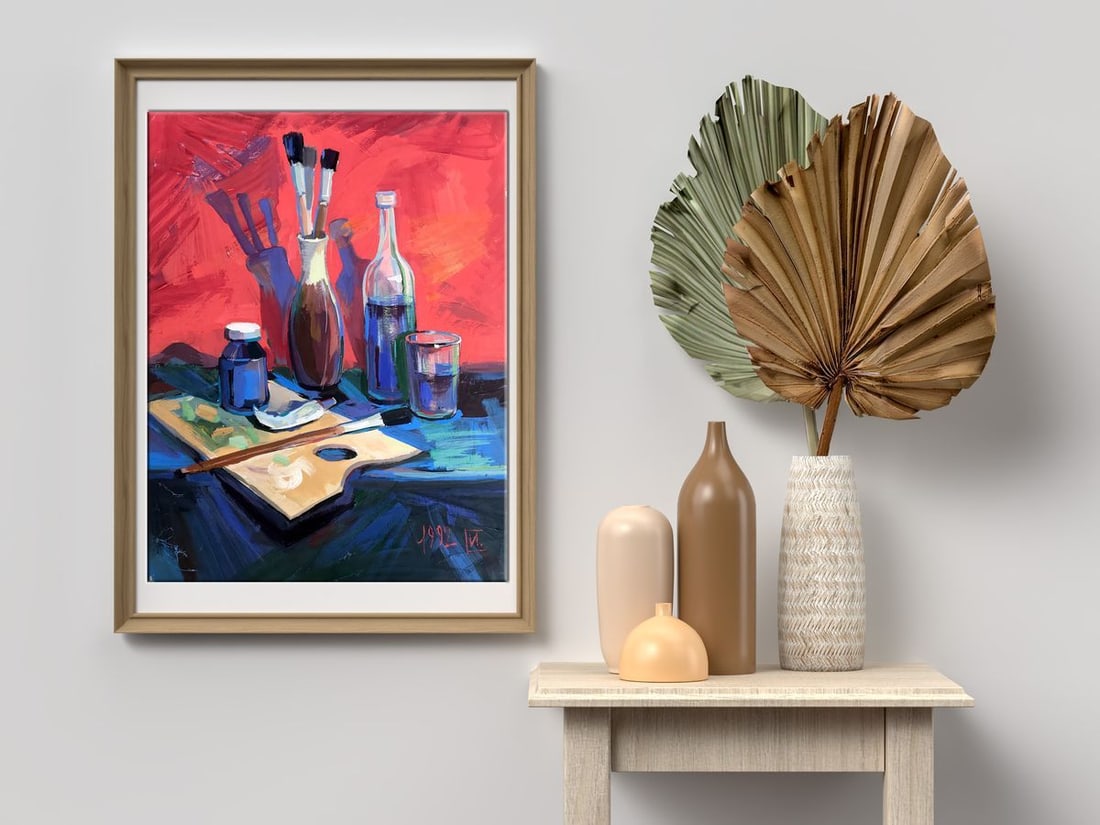 Acrylic painting Artist's table Solodovnikov I. B. - 2