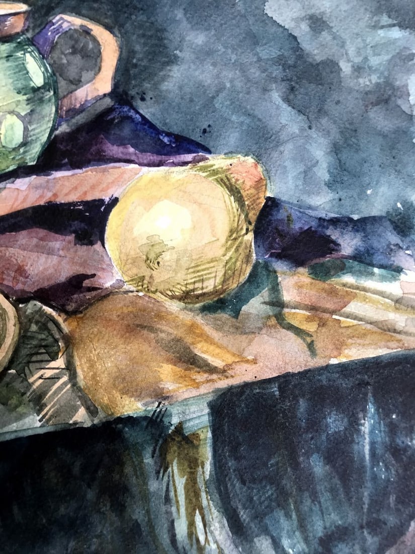 Watercolor painting Fruit on the table Unknown artist - 10