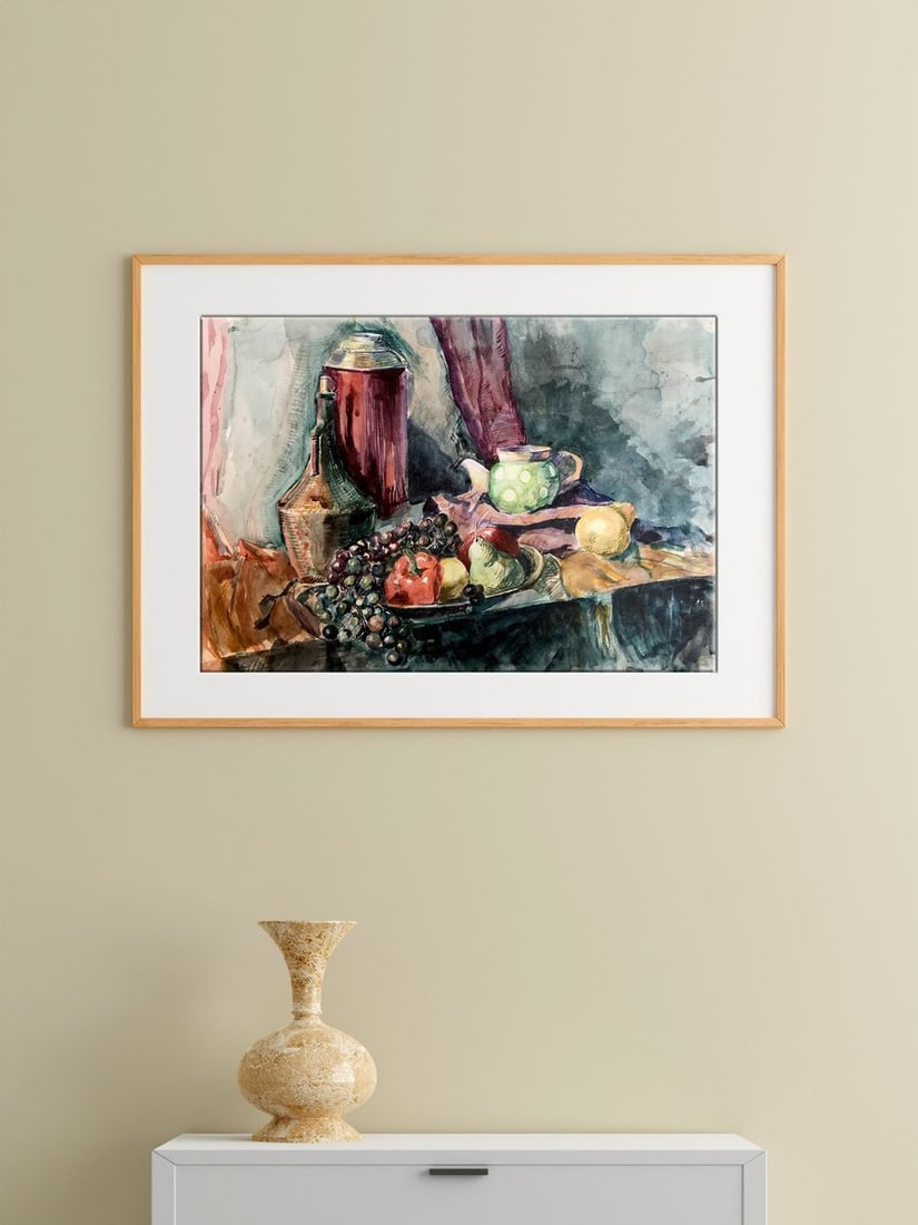 Watercolor painting Fruit on the table Unknown artist - 2