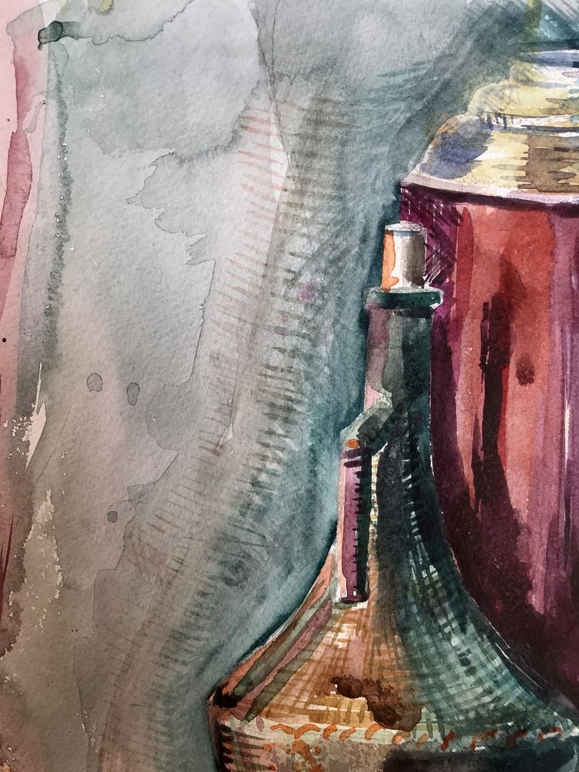 Watercolor painting Fruit on the table Unknown artist - 4