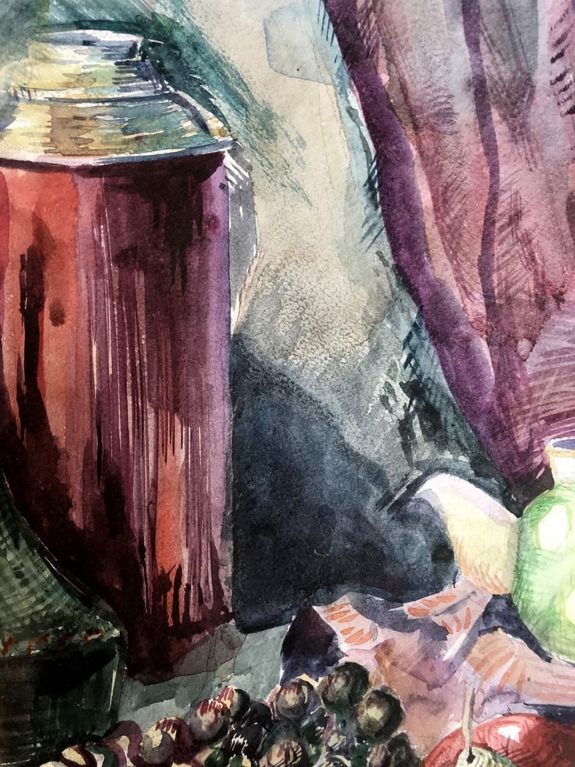 Watercolor painting Fruit on the table Unknown artist - 6