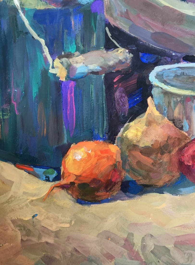 Gouache painting Rustic still life Unknown artist - 7