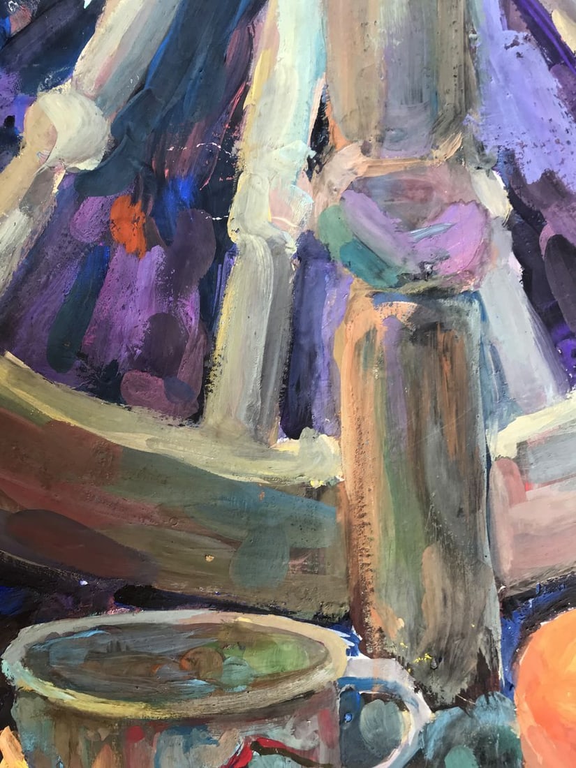 Gouache painting Rustic still life Unknown artist - 8