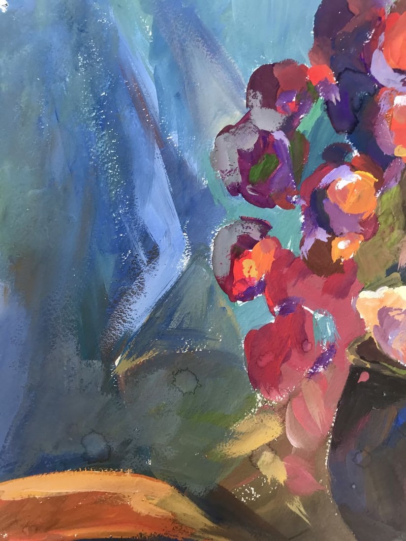 Gouache painting Set the table Unknown artist - 4