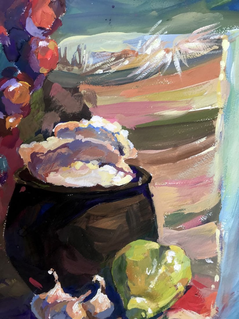 Gouache painting Set the table Unknown artist - 5