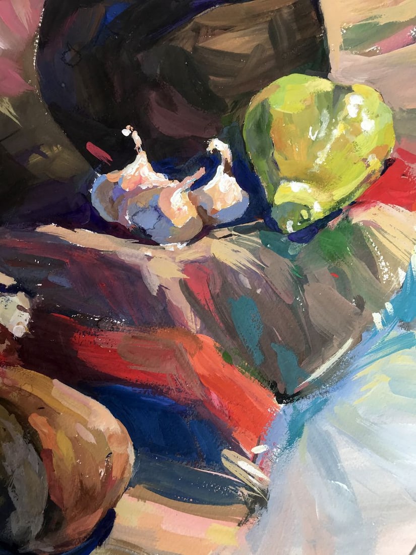 Gouache painting Set the table Unknown artist - 7
