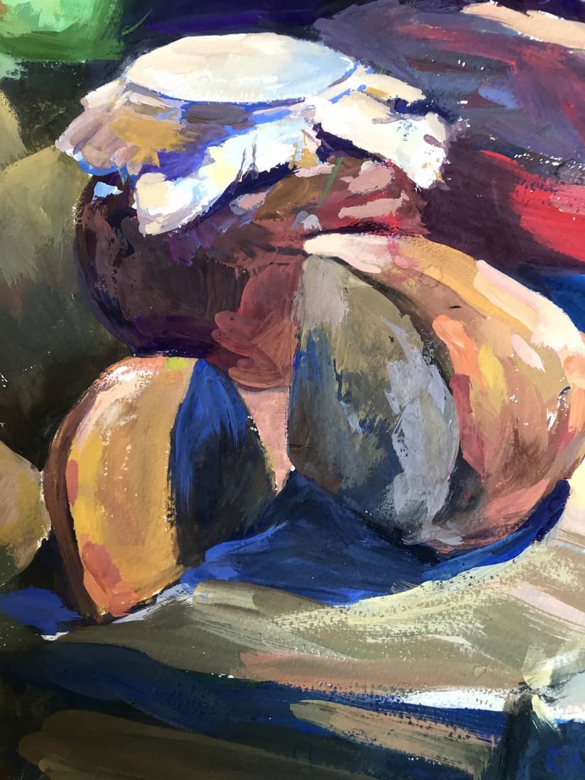 Gouache painting Set the table Unknown artist - 8