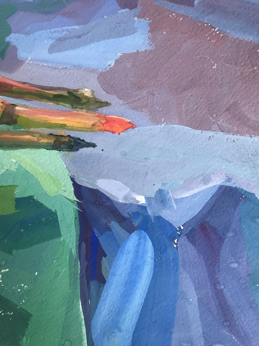 Gouache painting Rural Still Life Unknown artist - 10