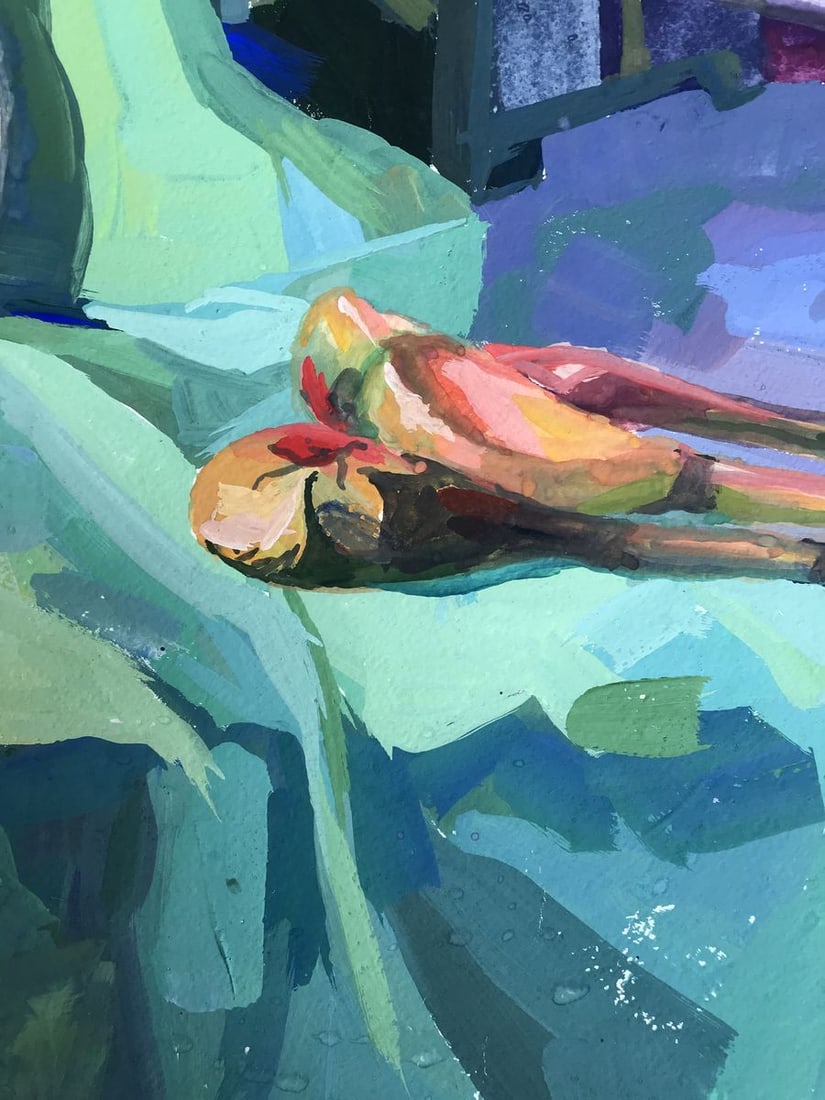 Gouache painting Rural Still Life Unknown artist - 9