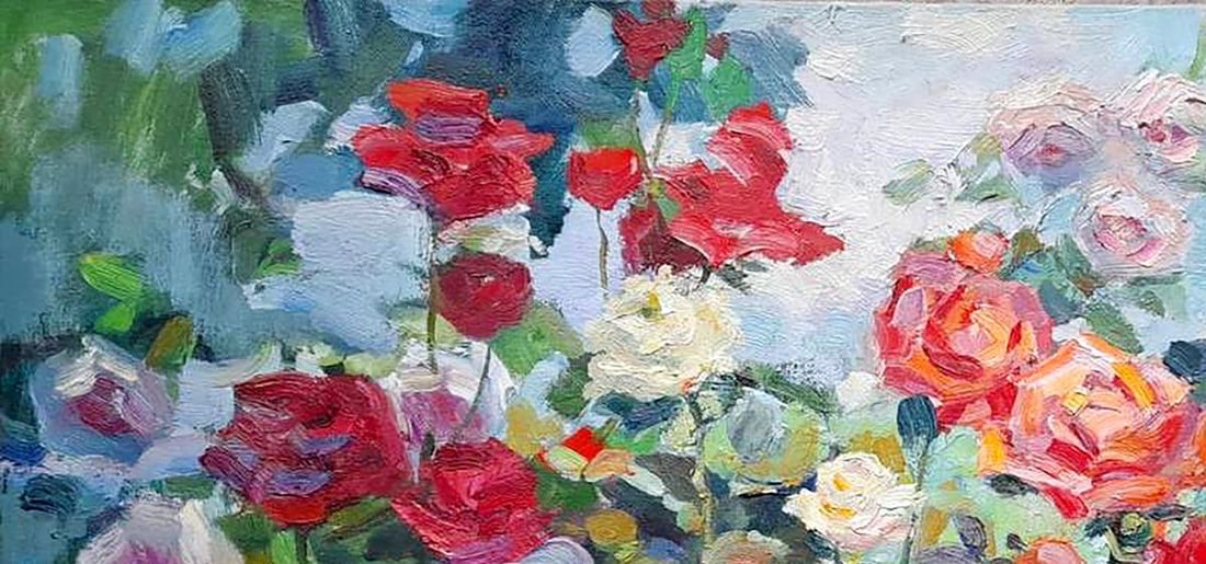 Oil painting Roses in the garden Kovalenko Ivan Mikhailovich - 2