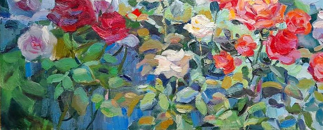 Oil painting Roses in the garden Kovalenko Ivan Mikhailovich - 4