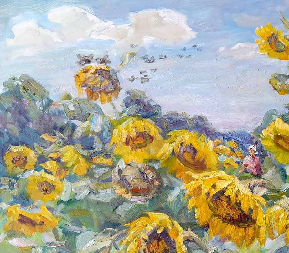 Oi painting Among the sunflowers Kovalenko Ivan Mikhailovich - 2