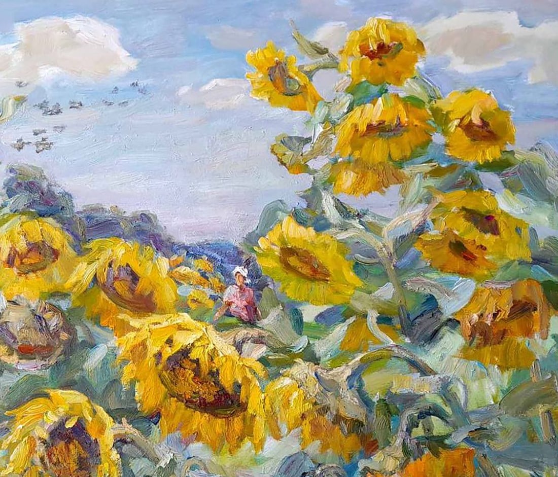 Oi painting Among the sunflowers Kovalenko Ivan Mikhailovich - 3