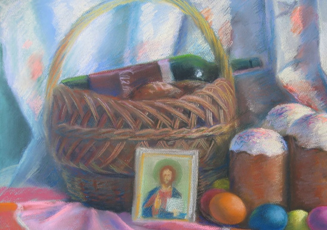 Pastel painting On Easter Serdyuk Boris Petrovich - 2