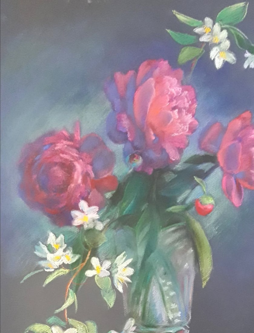 Pastel painting Peonies and jasmine Serdyuk Boris Petrovich - 4