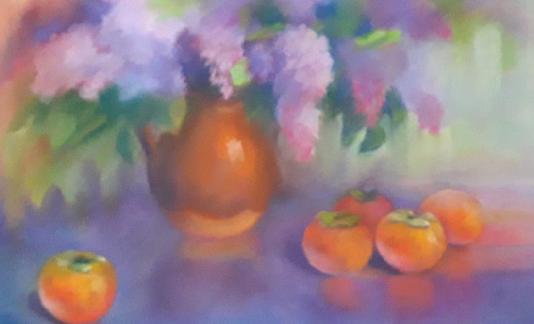 Pastel painting Persimmon and lilac Serdyuk Boris Petrovich - 2