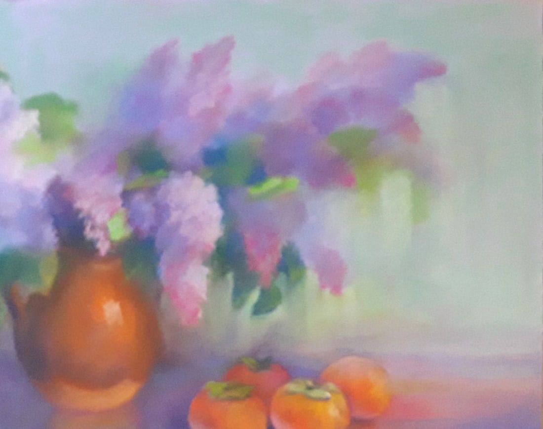 Pastel painting Persimmon and lilac Serdyuk Boris Petrovich - 3