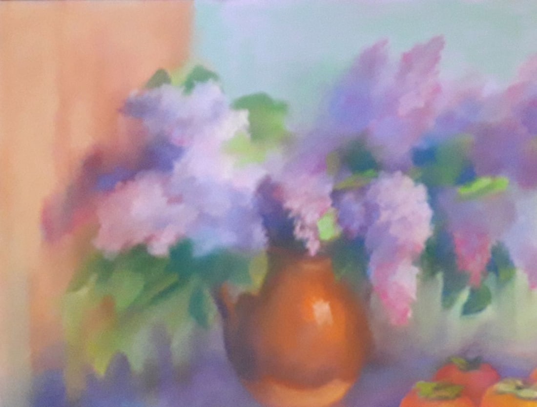 Pastel painting Persimmon and lilac Serdyuk Boris Petrovich - 5