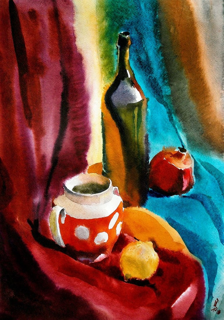 Watercolor painting Still life Egor Ktpatunov