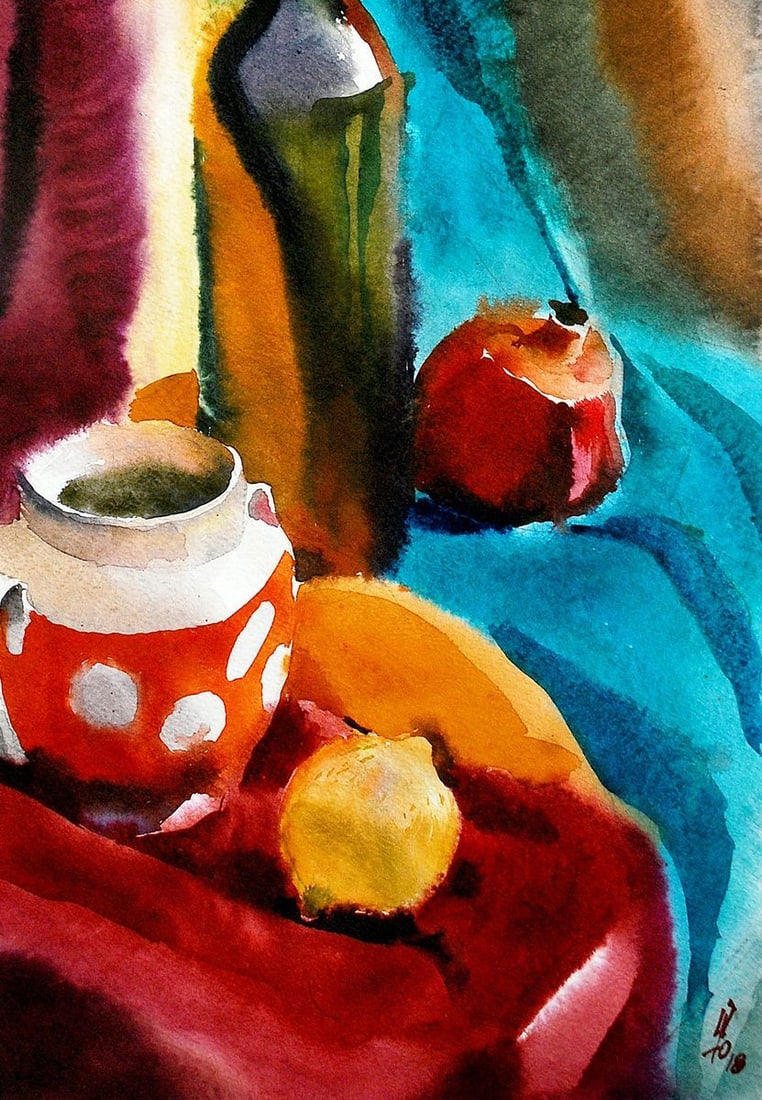 Watercolor painting Still life Egor Ktpatunov - 5