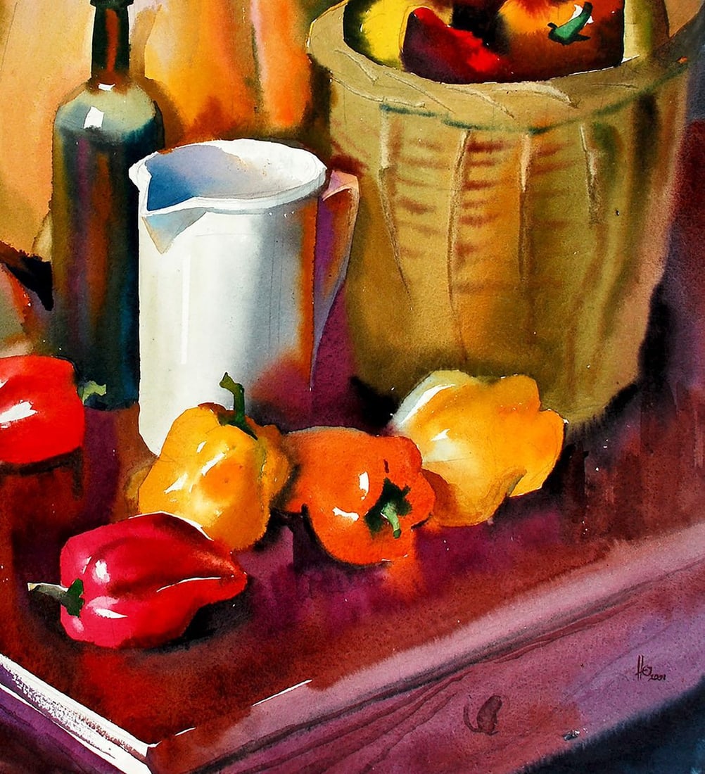 Watercolor painting Still life with pumpkin Egor Ktpatunov - 3