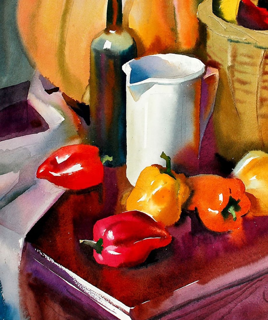 Watercolor painting Still life with pumpkin Egor Ktpatunov - 4
