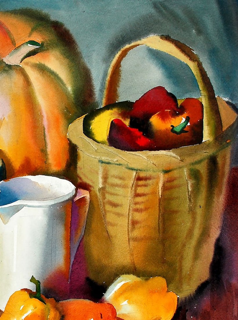 Watercolor painting Still life with pumpkin Egor Ktpatunov - 5