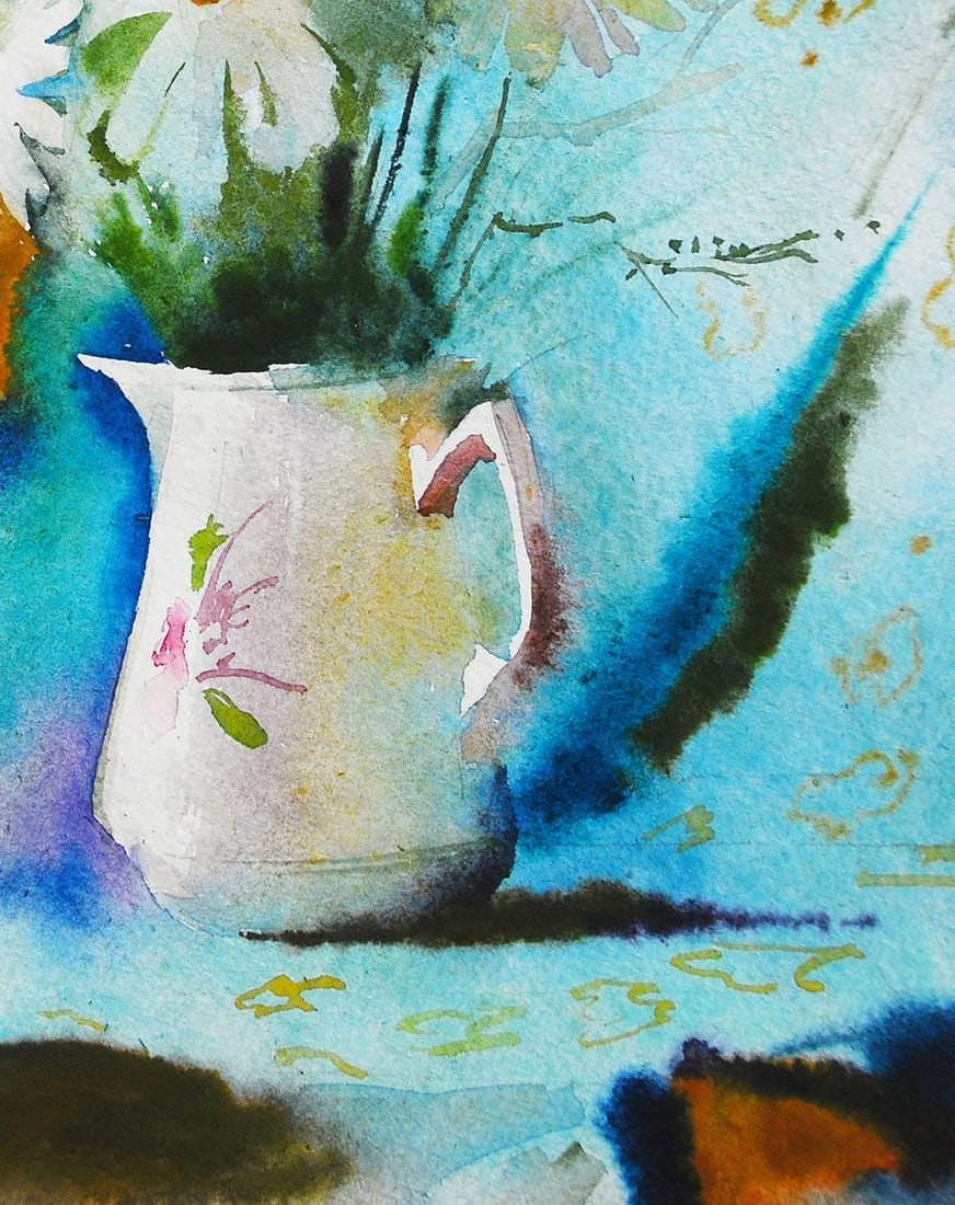 Watercolor painting Chamomile Egor Ktpatunov - 5
