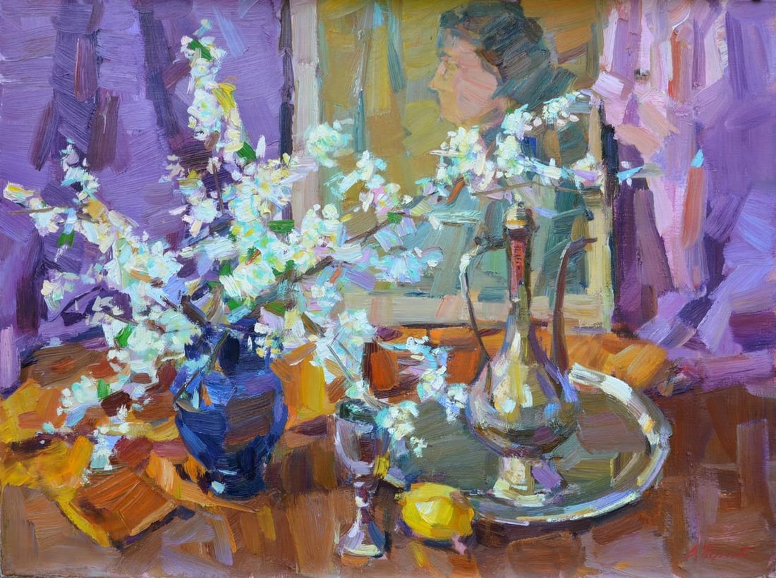 Oli painting Still life with twigs Tepeta Miacheslav (1 of 6)