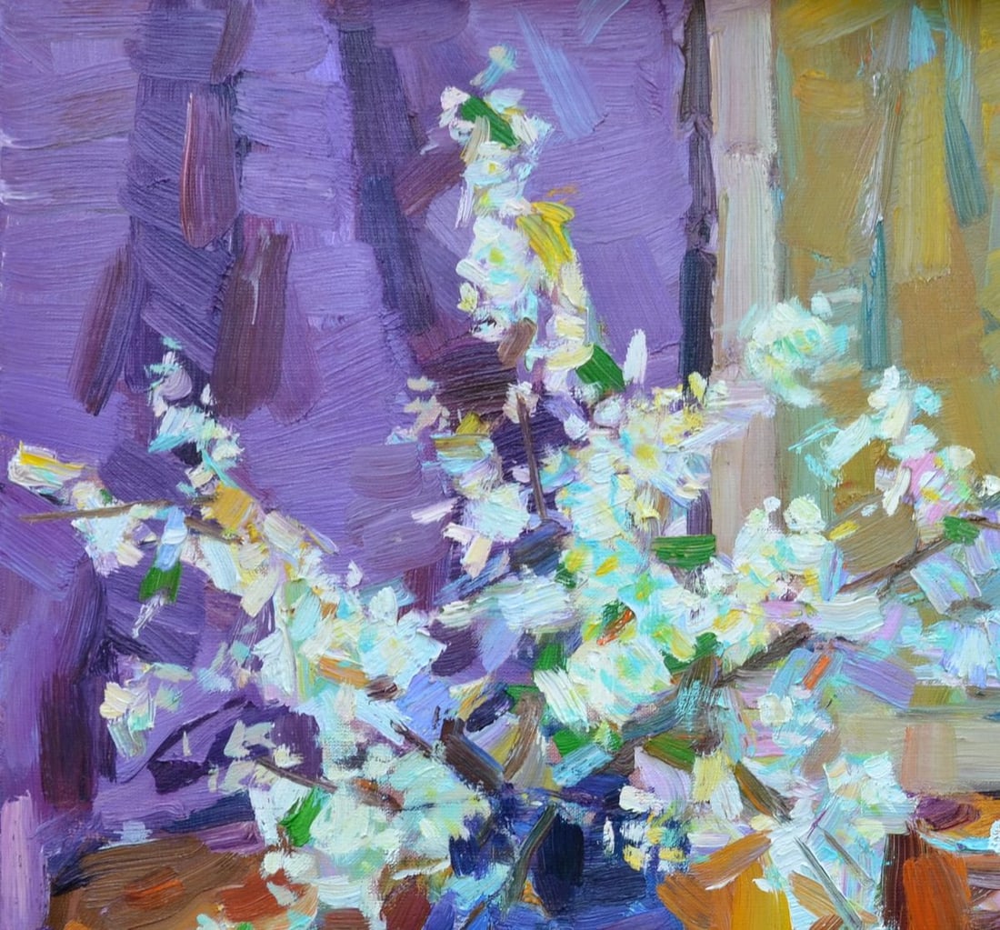 Oli painting Still life with twigs Tepeta Miacheslav - 2