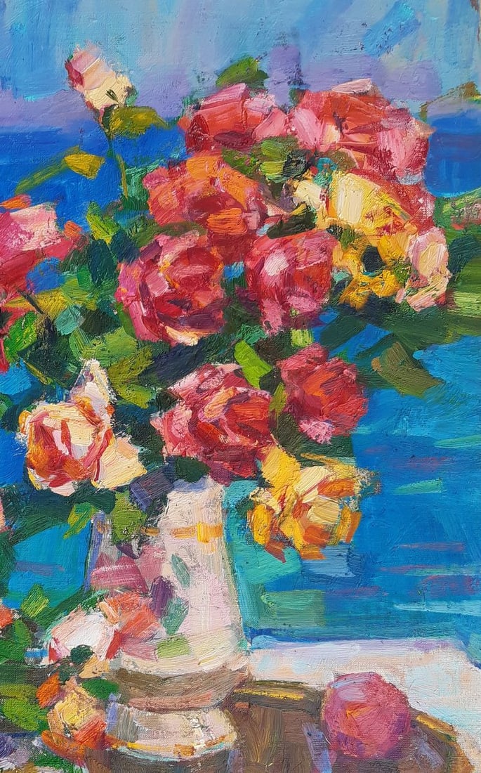 Oli painting Roses by the sea Tepeta Miacheslav - 5