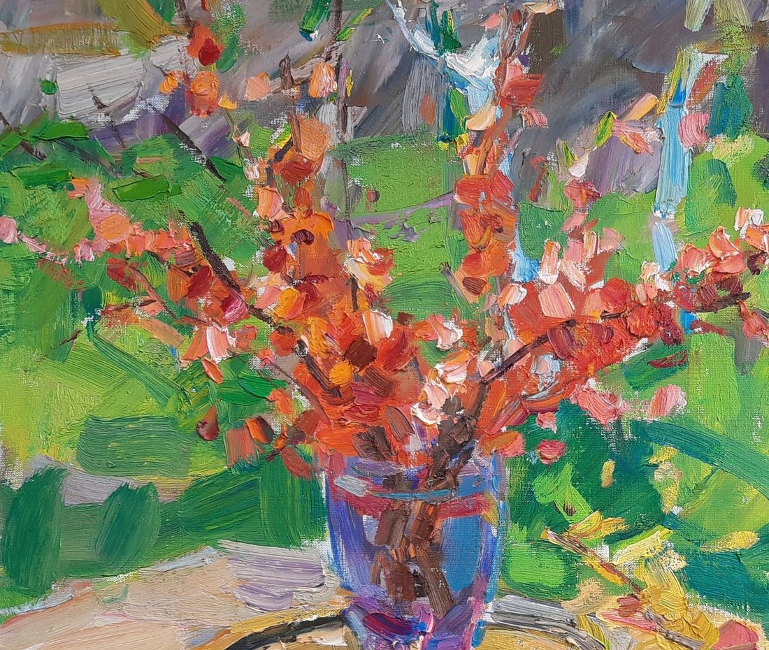 Oli painting Red twigs Tepeta Miacheslav - 2