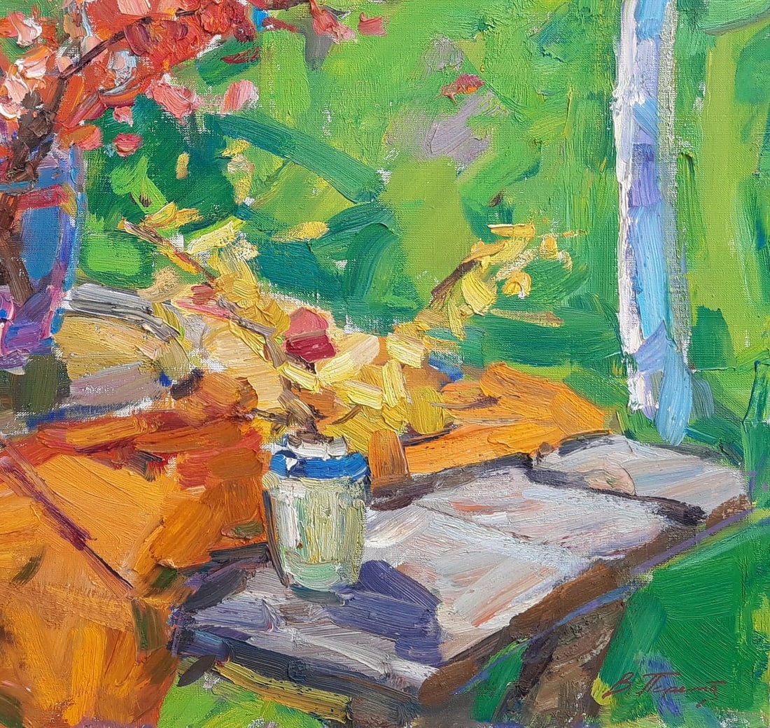 Oli painting Red twigs Tepeta Miacheslav - 3