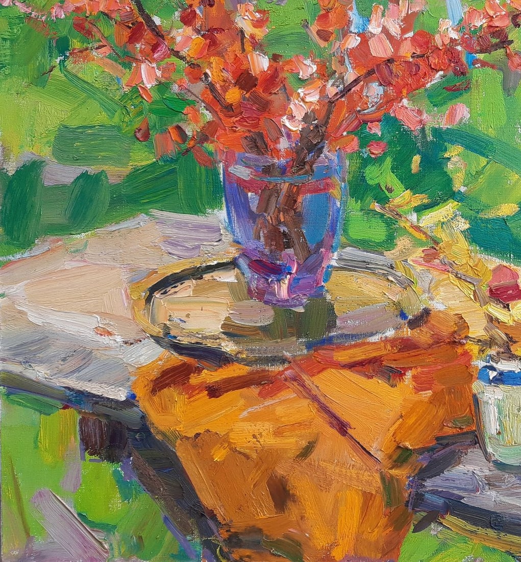 Oli painting Red twigs Tepeta Miacheslav - 4