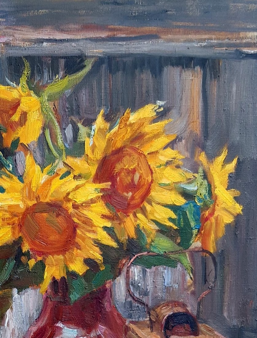 Oli painting Sunflowers and lantern Tepeta Miacheslav - 3