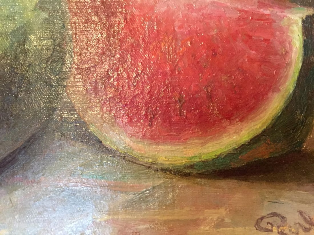 Oil painting Watermelon original picture painter - 3