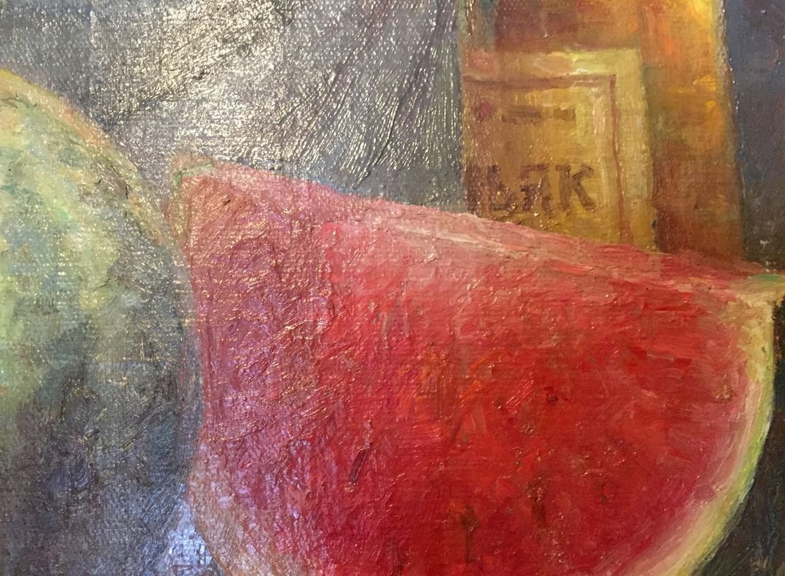 Oil painting Watermelon original picture painter - 4