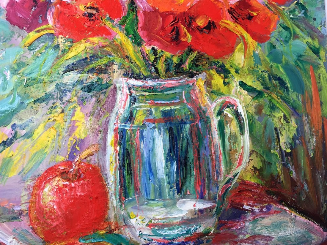 Oil painting Still life original painter picture - 3