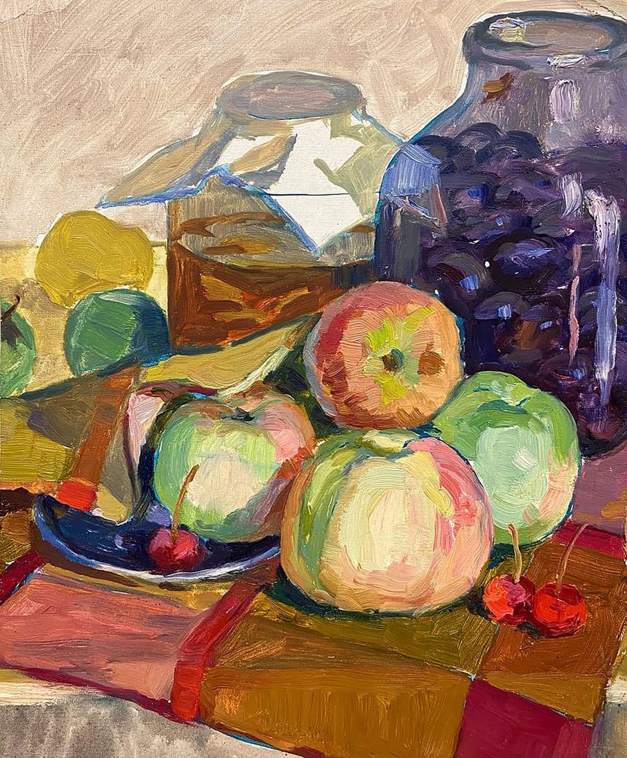 Oil painting Apples Unknown artist (1 of 9)