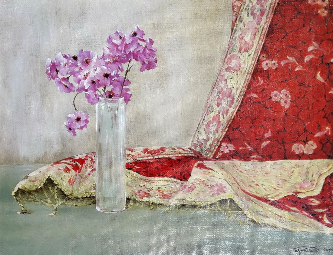 Oil painting Sakura blossoms Korkishko Vasily - 2