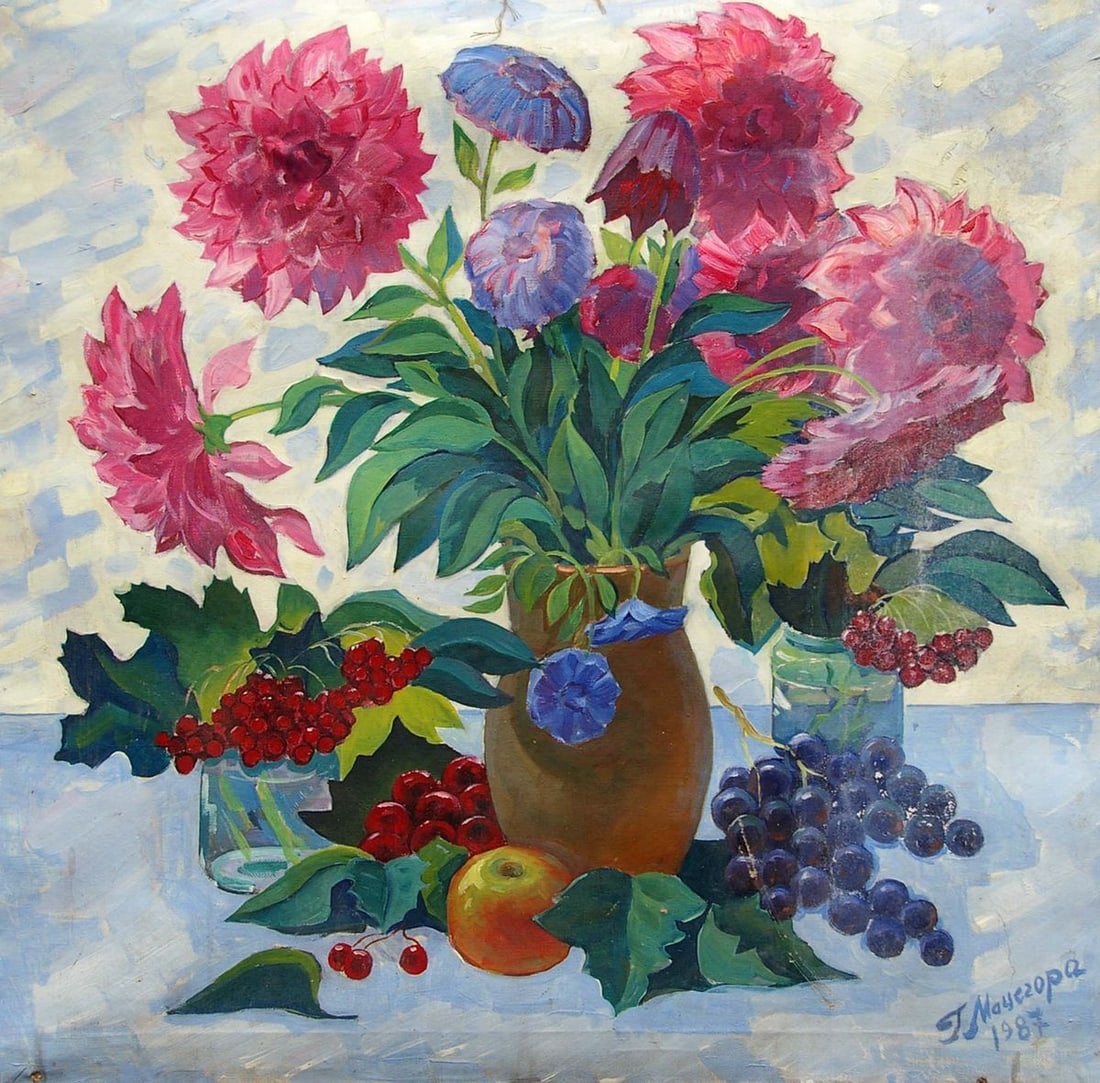 Oil painting Dahlias Matsegora Grigory Prokopovich (1 of 6)