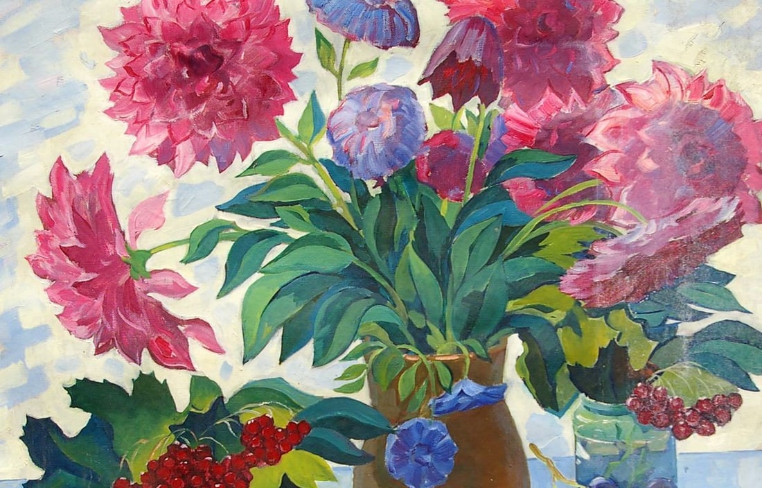 Oil painting Dahlias Matsegora Grigory Prokopovich - 3