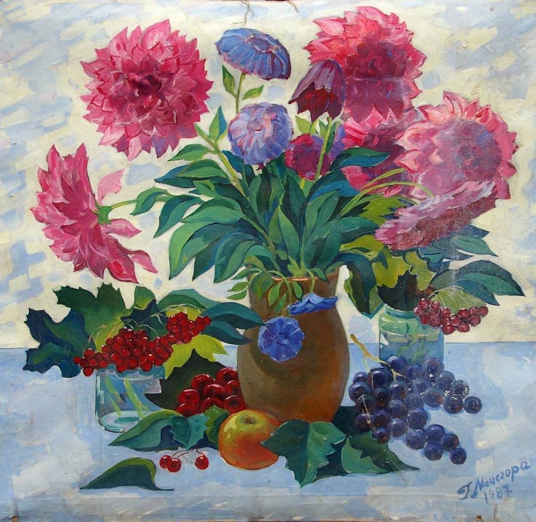 Oil painting Dahlias Matsegora Grigory Prokopovich - 4