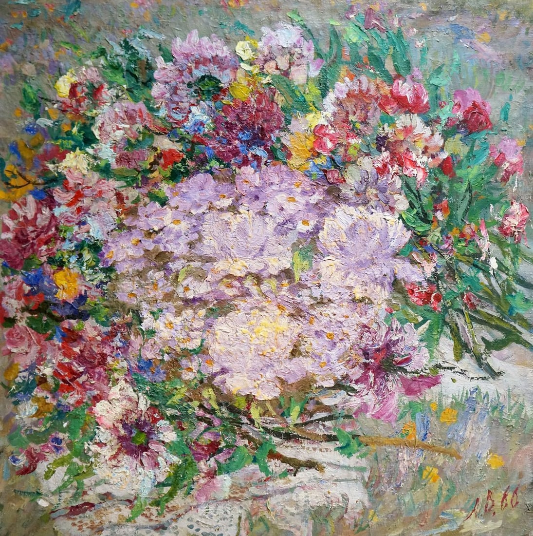 Oil painting Flowers Alexander Aleksandrovich Vinogradov (1 of 10)