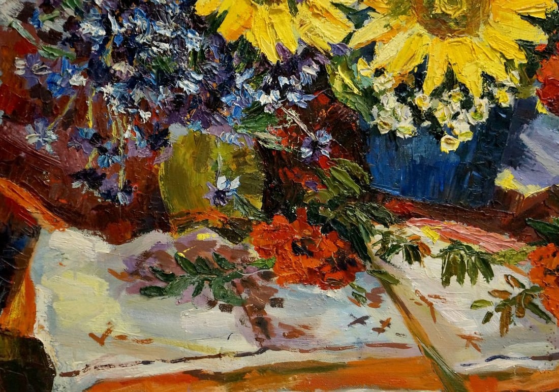 Oil painting Sunflowers Kolomoitsev Petr Mikhailovich - 2