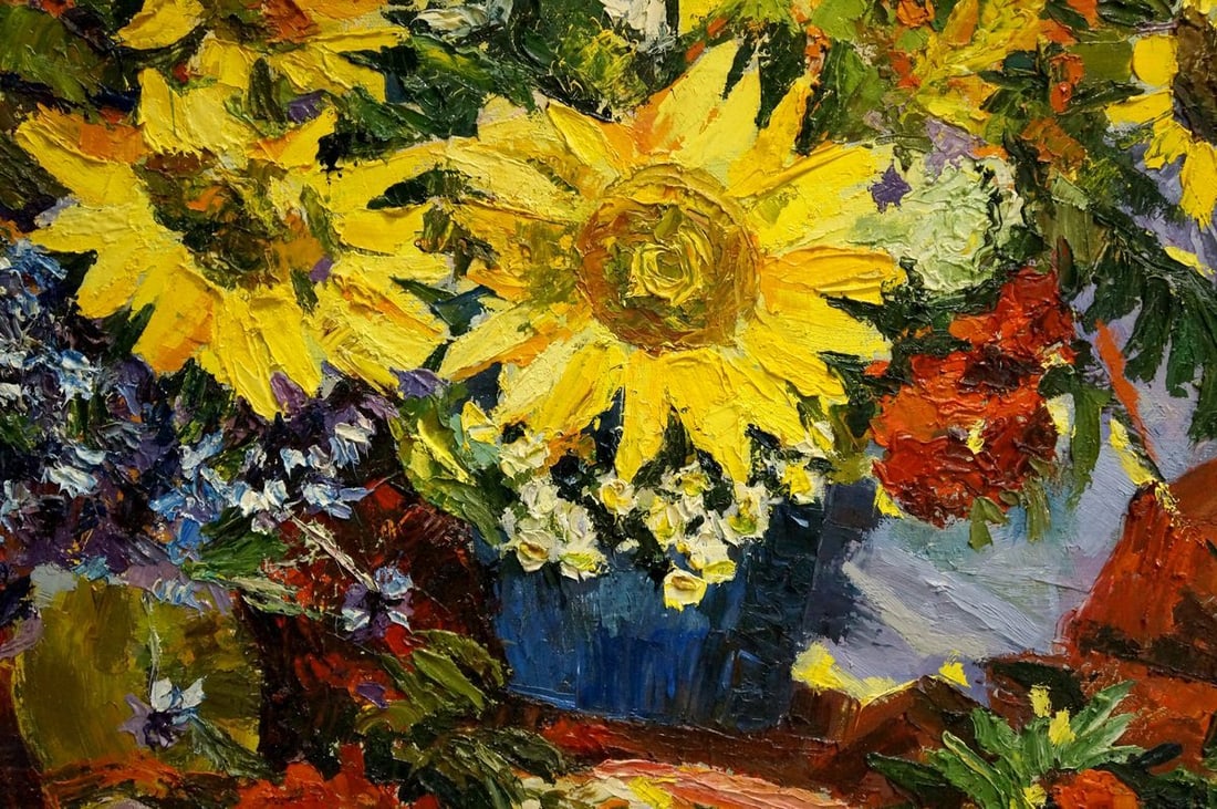 Oil painting Sunflowers Kolomoitsev Petr Mikhailovich - 6