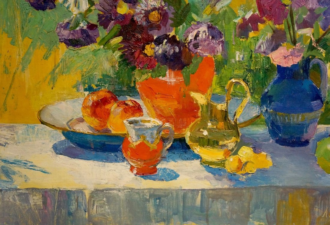Oil painting Flowers and sweets Polyakova Lyudmila Valentinovna - 2