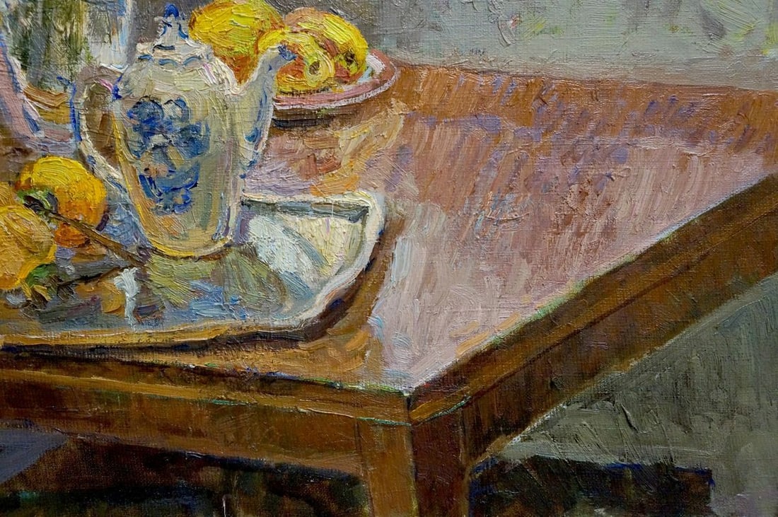 Oil painting Flowers by the window Peter Kuzmich Stolyarenko - 5