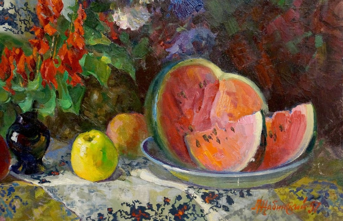 Oil painting Still life with watermelons Zhabinsky Leonid Andreevich - 5